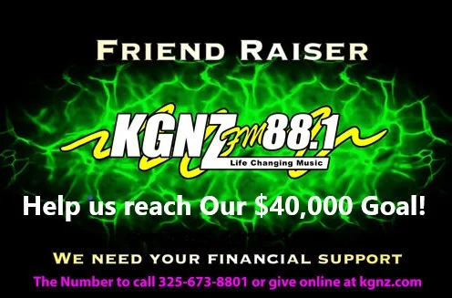 KGNZ 88.1 radio station logo for fundraising event.