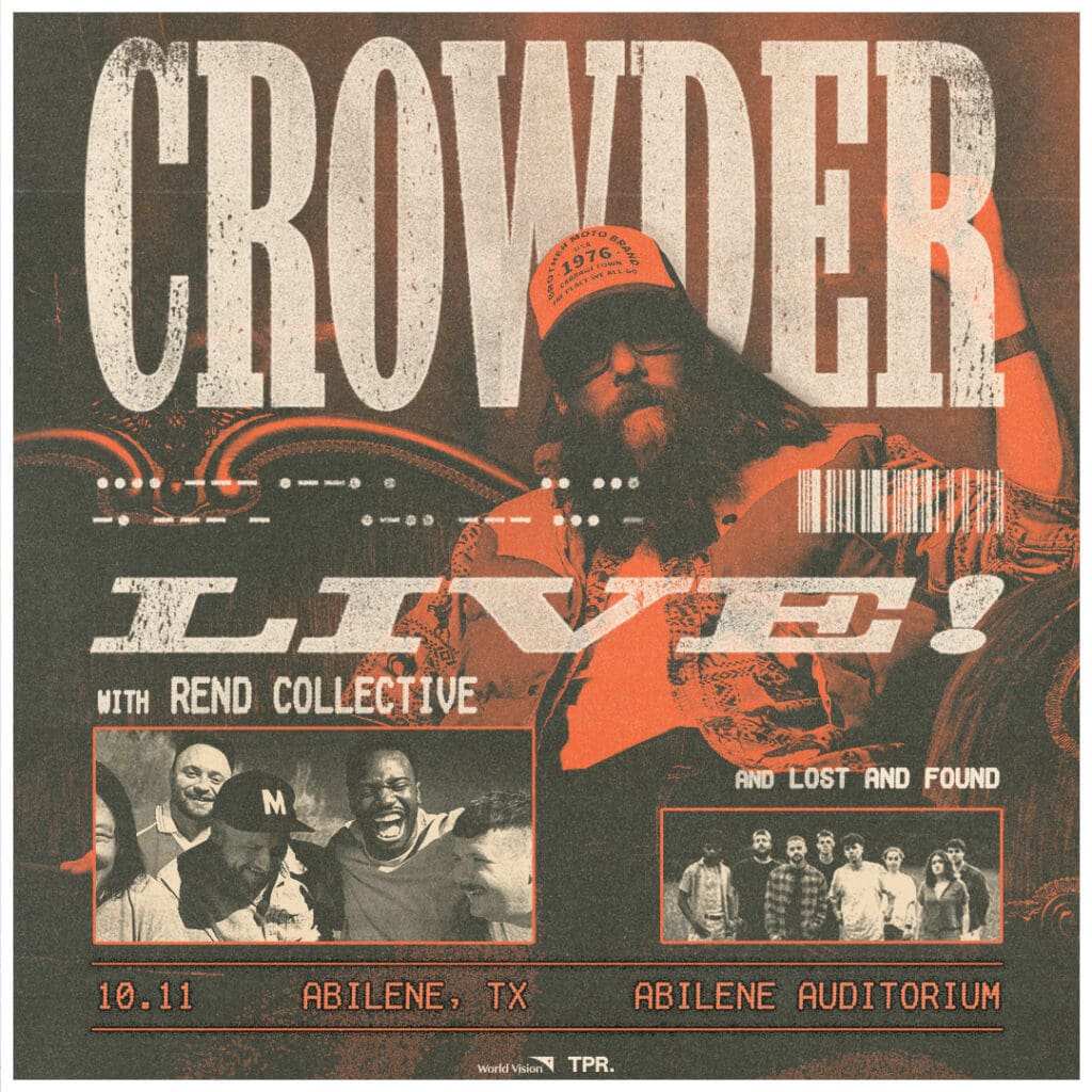 Crowder live concert poster with band and event details in Abilene, TX.